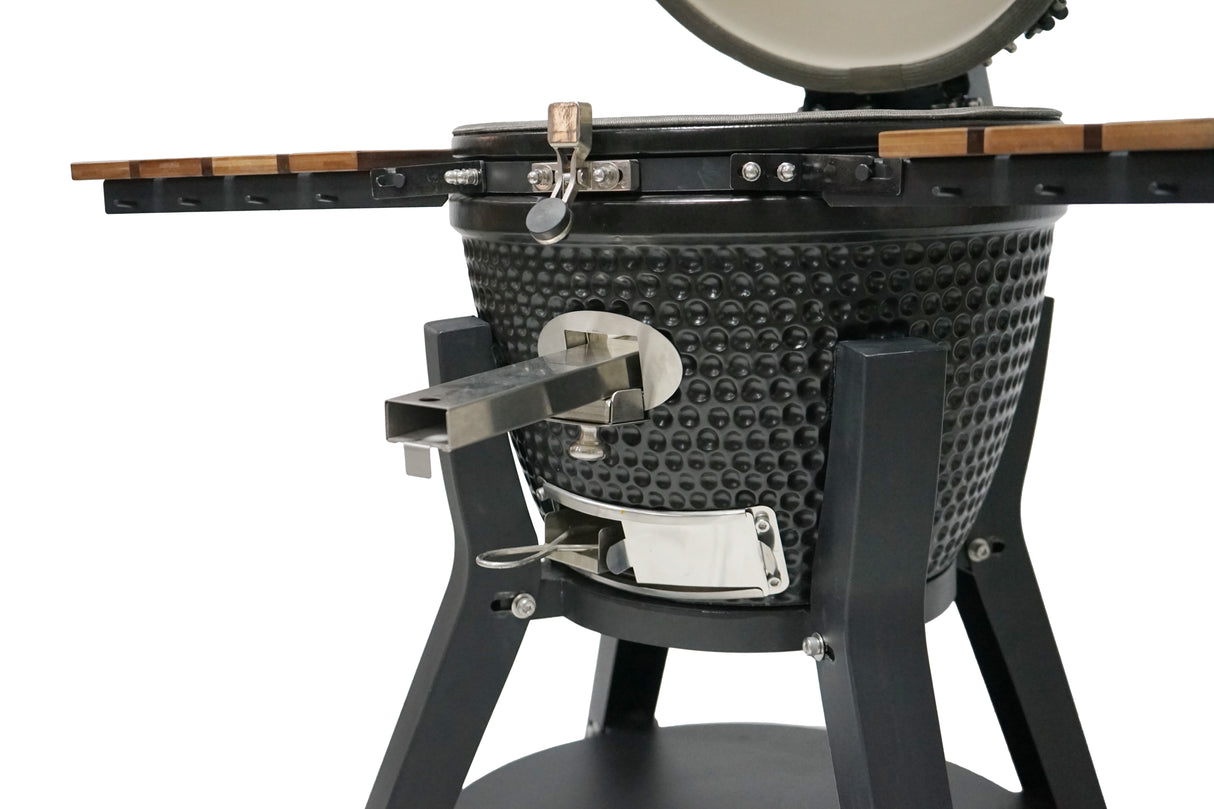 GLB1800HN - GLAMOUR KAMADO 18" AU CHARBON, CONST. EN CÉRAMIQUE NOIR