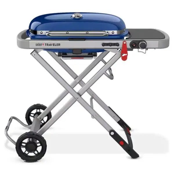 9020001 - Barbecue au gaz portatif Weber Traveler LP - Bleu - BBQ Québec