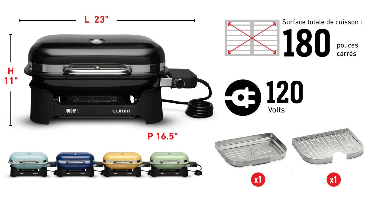 BBQ électrique Lumin Compact Bleu - 91300901 - BBQ Québec