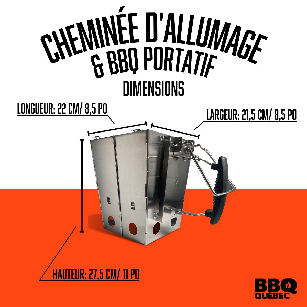 Cheminée d’allumage pliable & BBQ Portatif de BBQ Québec - BBQ Québec