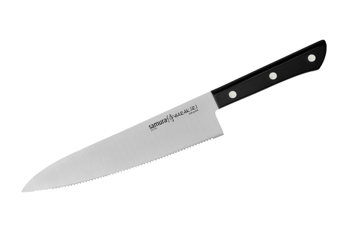 Couteau de Chef dentelé Samura HARAKIRI 8.2"/208 mm. Black - BBQ Québec