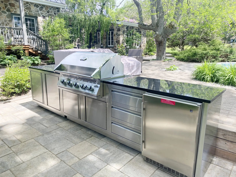 Modules de cuisine extérieure Cuinox en acier inoxydable avec barbecue encastré