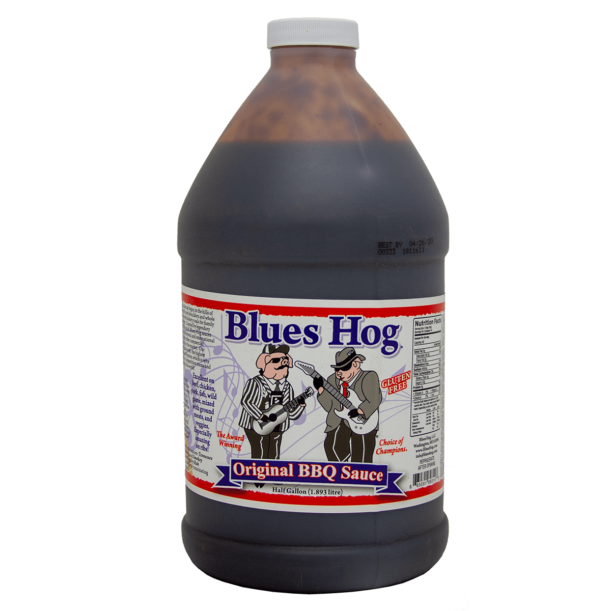 Demi Gallon Blues Hog Sauce BBQ Original - BBQ Québec