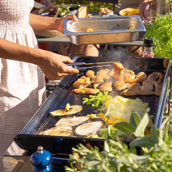 ENO - Plancha BERGERAC 3000 Stainless 3 feux gaz en fonte émaillée - Châssis inox - 531732014801 - BBQ Québec