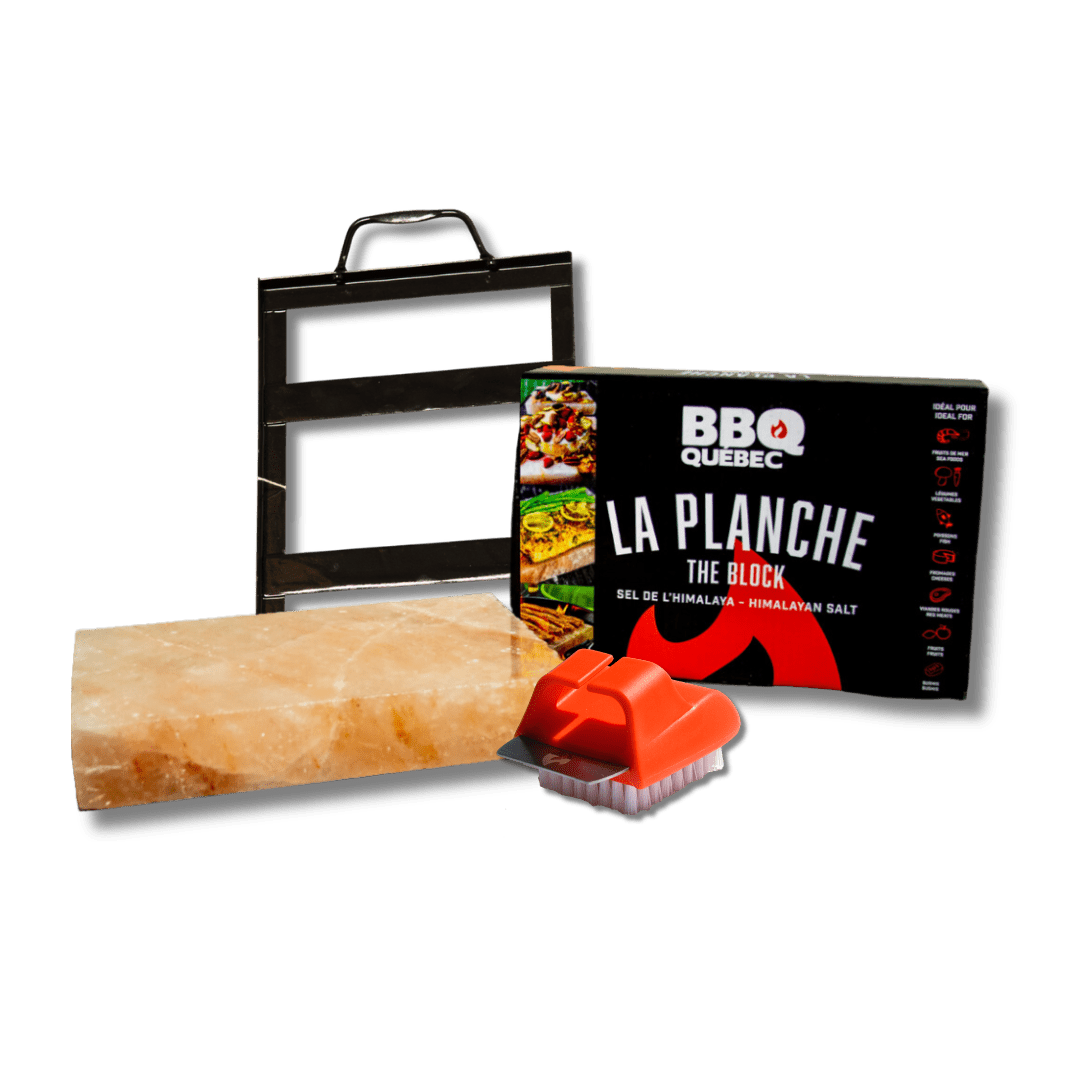 Ensemble Cadeau Bloc de Sel, Support et Grattoir pour le Bloc de Sel - BBQ Québec