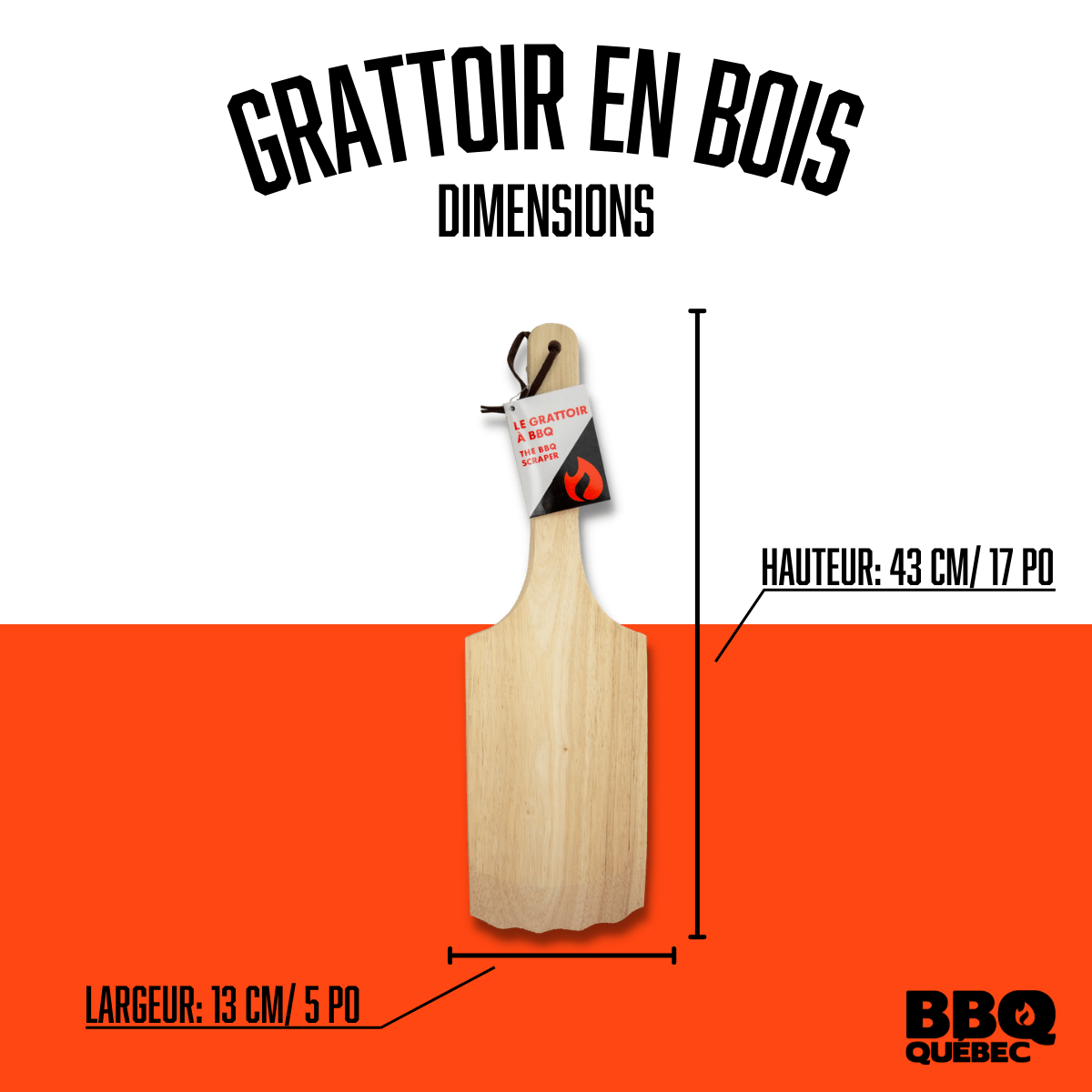 Grattoir en bois - BBQ Québec