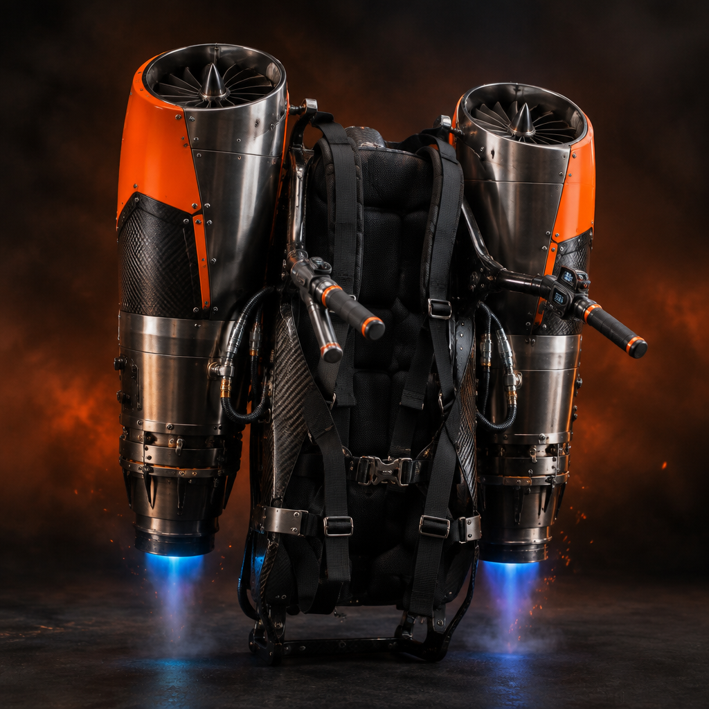 Jetpack BBQ Nation Édition Clippers – deux turbines, harnais en carbone et panneaux orange BBQ Québec