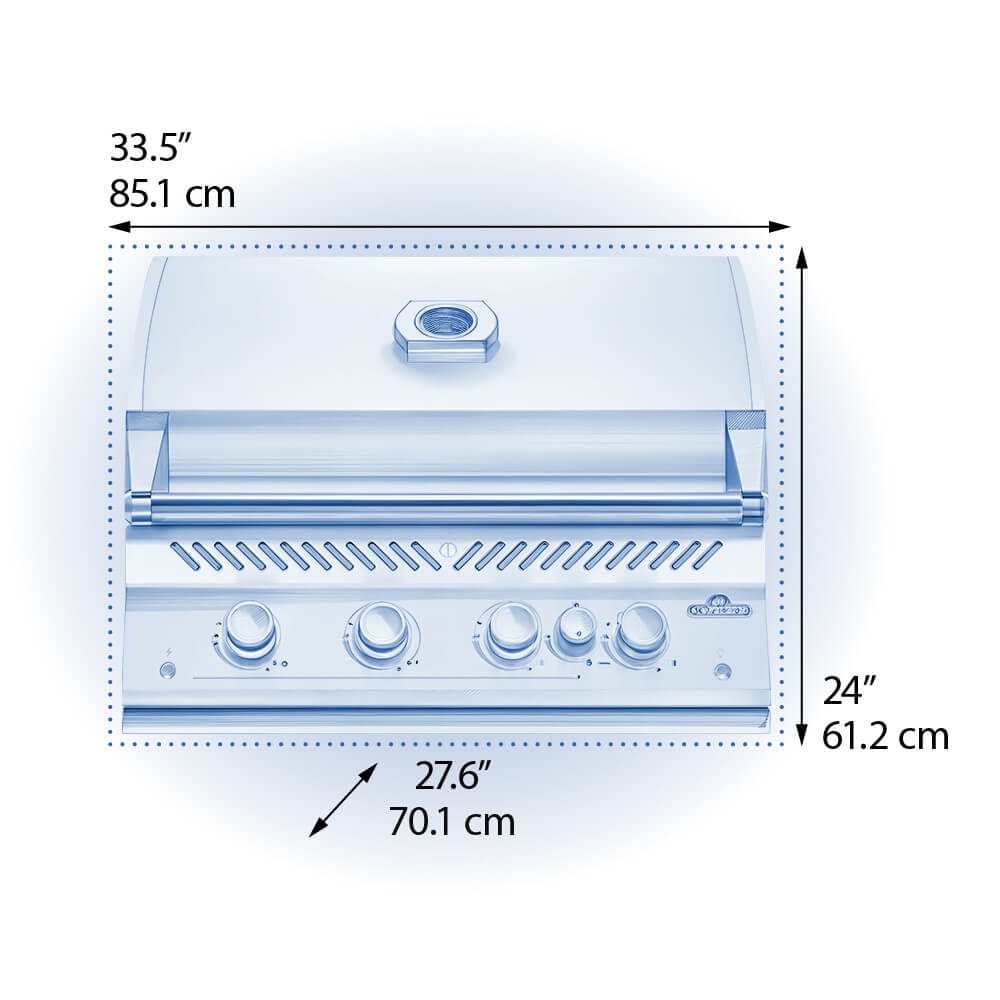 BIG32RBPMK-1 - Napoleon - Gril encastré de 32 po de la série 700 avec brûleur arrière infrarouge, propane, noir mat