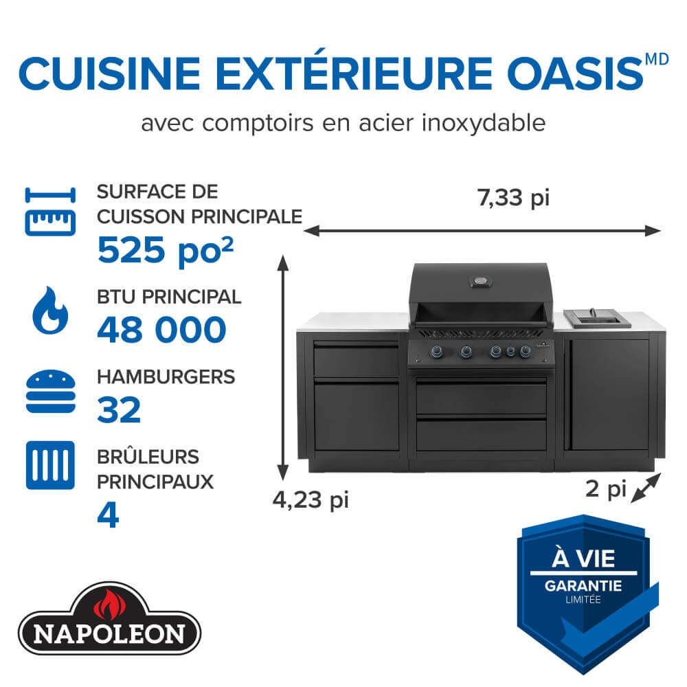 OOK-002 - Napoleon Cuisine OASIS Built-In 32" Comptoir Stainless Phantom LP