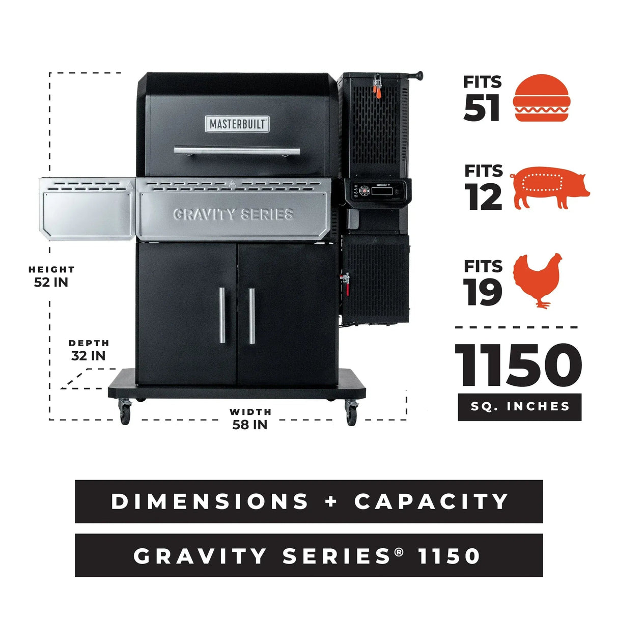 MB20041525 - Gravity Series 1150 Digital Charcoal Grill and Smoker - BBQ Québec