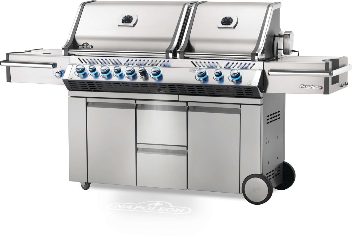 Napoleon Prestige PRO 825 au gaz naturel avec brûleur latéral double à contrôle indépendant, et brûleurs de cuve et arrière infrarouges - BBQ Québec