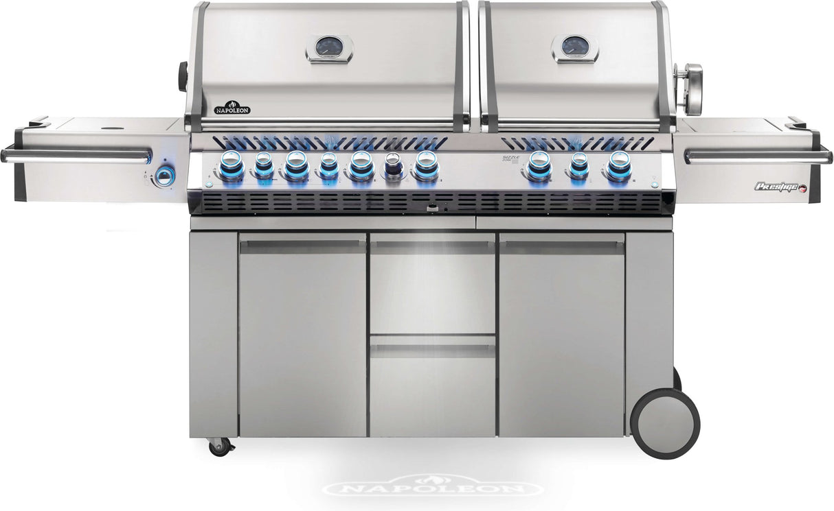 Napoleon Prestige PRO 825 Propane BBQ avec brûleur latéral double à contrôle indépendant, et brûleurs de cuve et arrière infrarouges - BBQ Québec