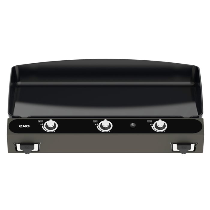 Plancha BERGERAC 3000 3 feux gaz en fonte émaillée - Châssis acier Gris cargo - 531732704801 - BBQ Québec