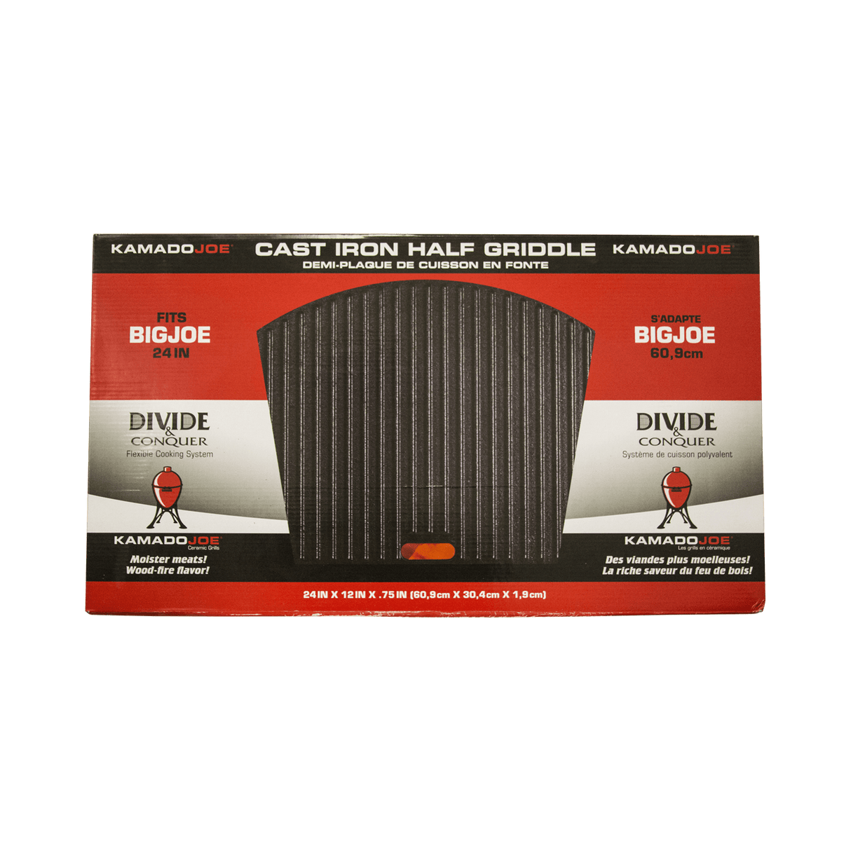 Plaque de cuisson demi - lune en fonte réversible Big Joe - BBQ Québec