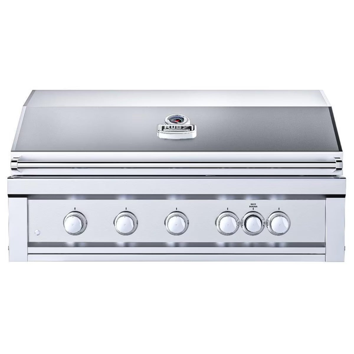 Ruby5BIR - NG – Ruby 42" à 5 brûleurs Pro - Sear avec brûleur infrarouge, moteur de rôtisserie, tige avec lumières DEL, grille de saisie haute température – gaz naturel - BBQ Québec