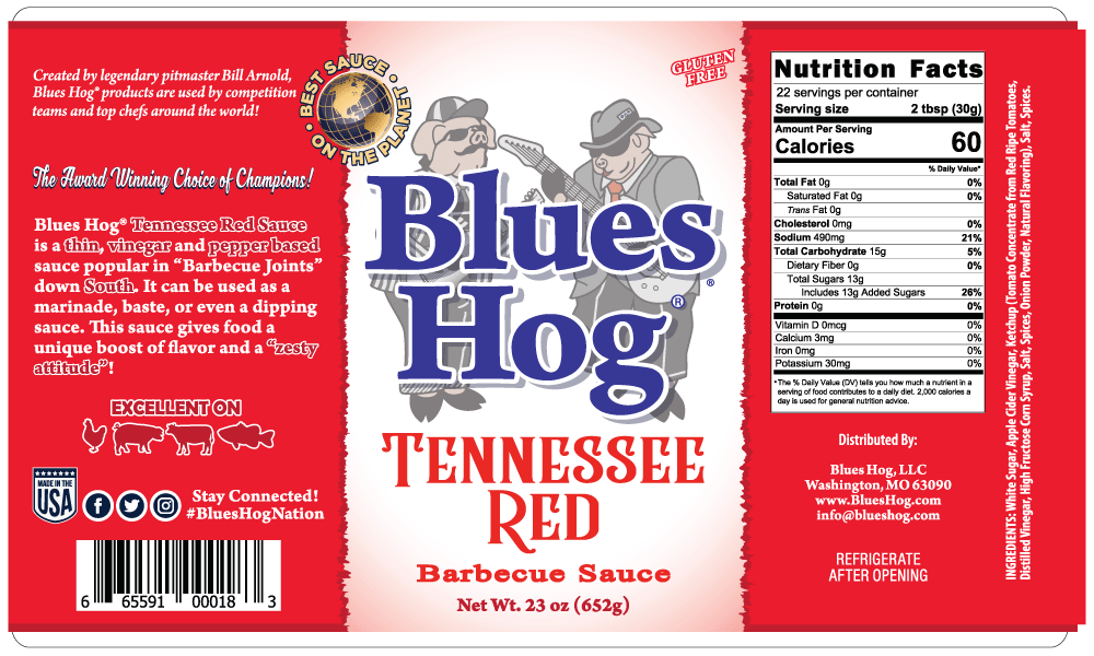 Sauce Blues Hog Tennessee Red 680 ml (23 oz) - BBQ Québec