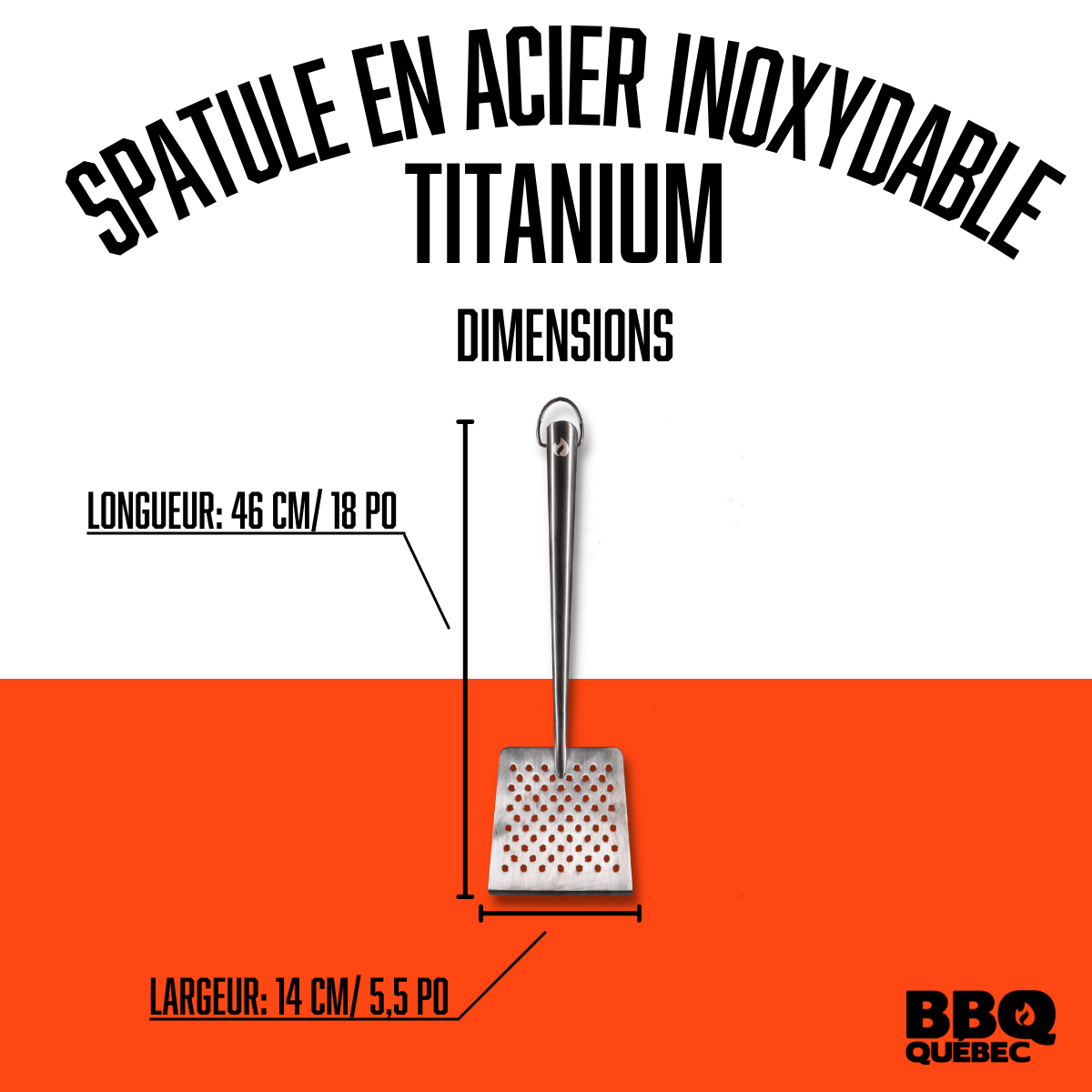 Spatule en acier inoxydable de couleur titanium BBQ Québec - BBQ Québec
