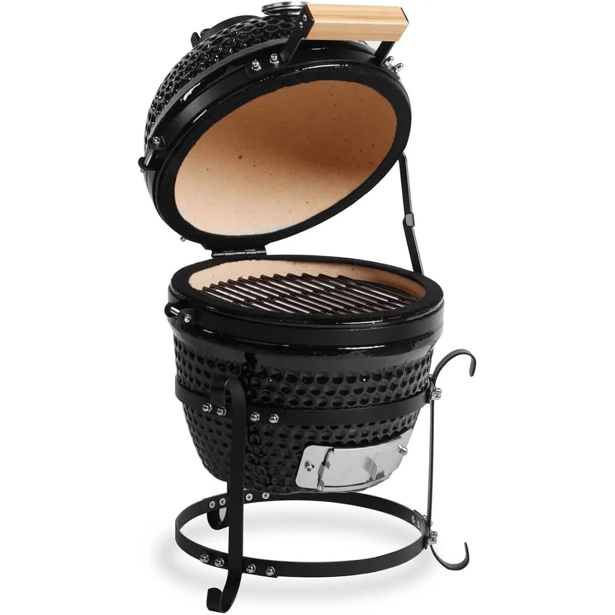 VIEM - 13 - V - MINI 13", VIEMOI BBQ EN CÉRAMIQUE AU CHARBON, BASE EN ACIER NOIR - BBQ Québec