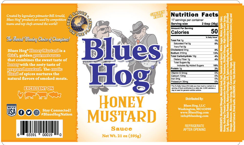 Honey Mustard Sauce - Squeeze Bottle par Blues Hog vendu par BBQQUEBEC.com