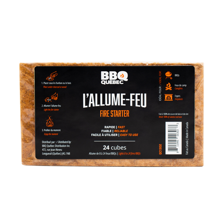 Allume-Feu BBQ Quebec (24 Cubes) par BBQ Québec vendu par BBQQUEBEC.com