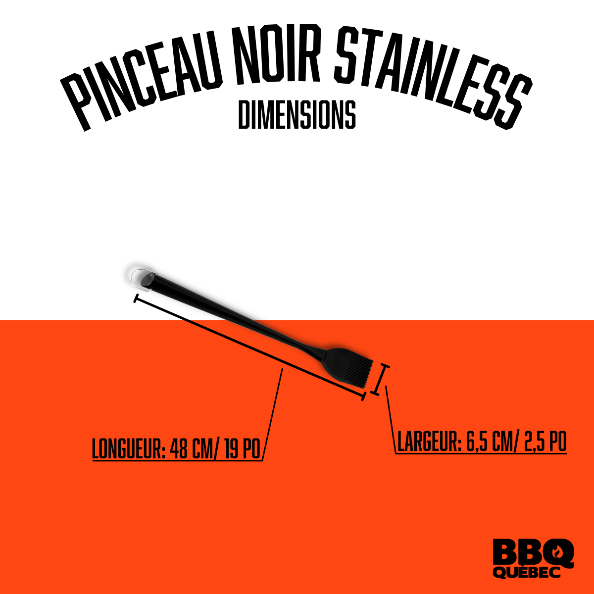Le pinceau à badigeonner BBQ Québec - Noir Stainless - BBQ Québec