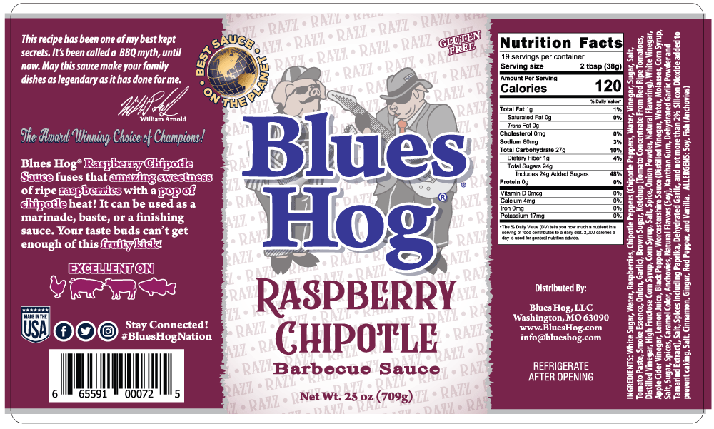 Sauce BBQ chipotle aux framboises 739 ml (25 oz) - BBQ Québec