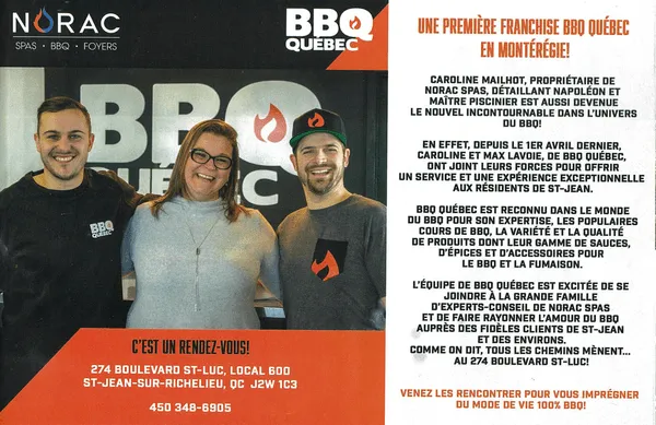 UNE PREMIÈRE FRANCHISE BBQ QUÉBEC EN MONTÉRÉGIE - BBQ Québec