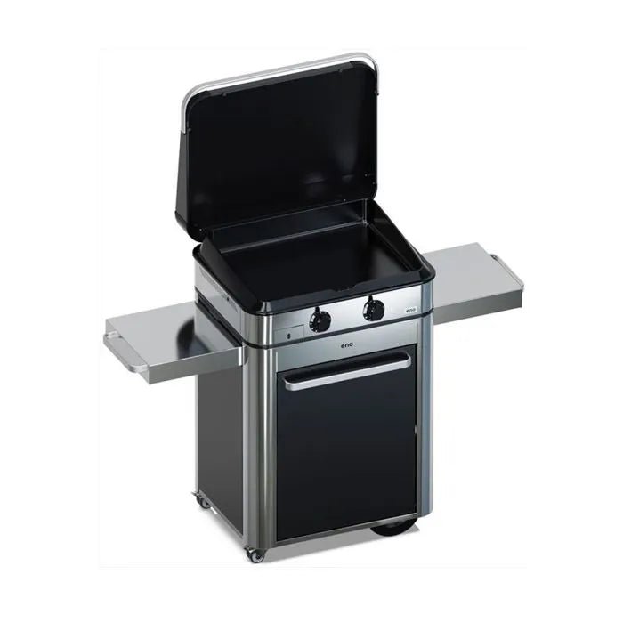 5702838548 - Combo ENOSIGN 65 cm Noir et Inox - Plancha Gaz sur Chariot - BBQ Québec