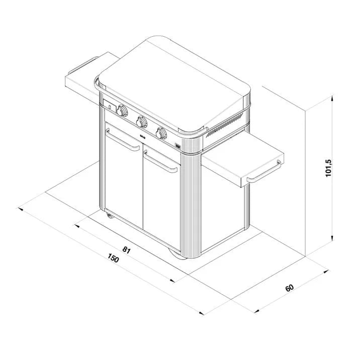 570382858801 - CHARIOT ENOSIGN 80 Noir et inox - BBQ Québec