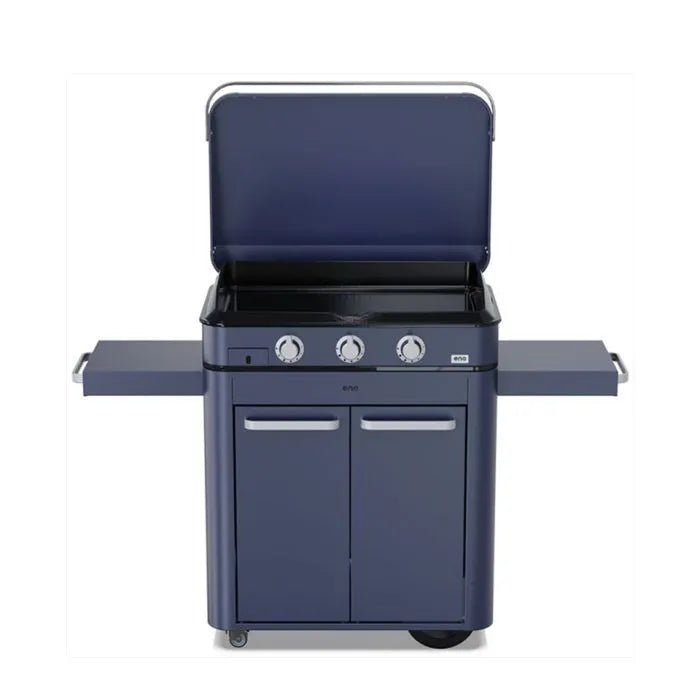 5703835848 - Combo ENOSIGN 80 cm Bleu Navy - Plancha Gaz sur Chariot - BBQ Québec