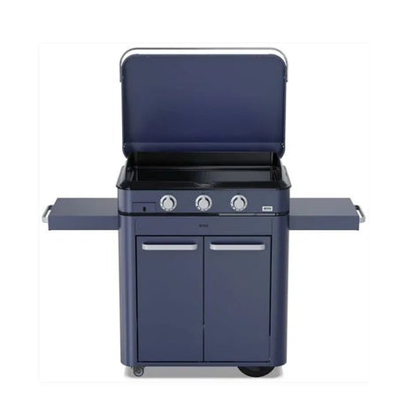 5703835848 - Combo ENOSIGN 80 cm Bleu Navy - Plancha Gaz sur Chariot - BBQ Québec