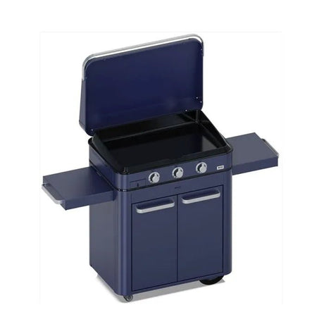 5703835848 - Combo ENOSIGN 80 cm Bleu Navy - Plancha Gaz sur Chariot - BBQ Québec