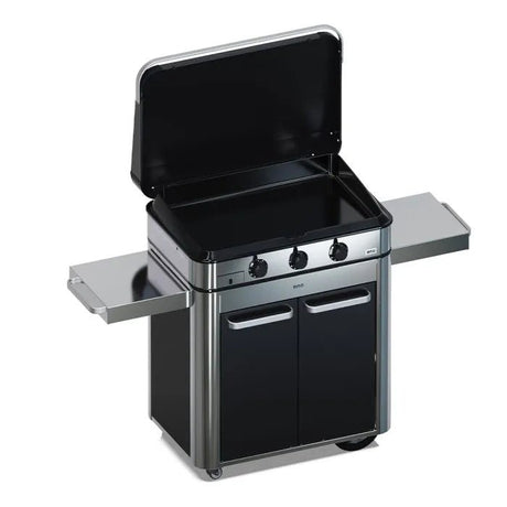 5703838548 - Combo ENOSIGN 80 Noir et Inox - Plancha Gaz sur Chariot - Eno - BBQ Québec