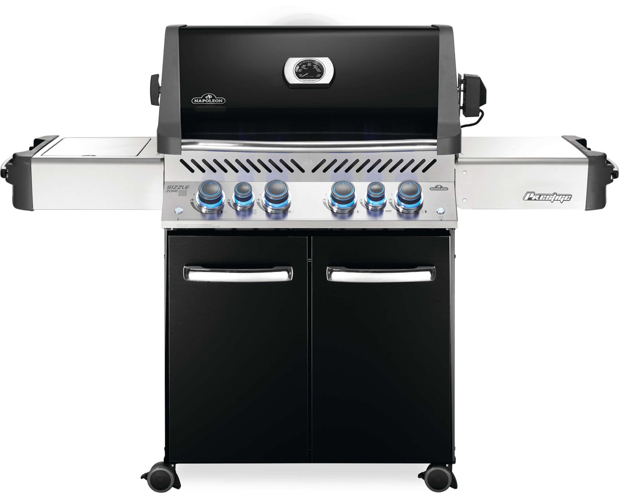 BBQ Napoleon Prestige 500 avec brûleurs arrière et latéral infrarouges noir - P500RSIB - BBQ Québec