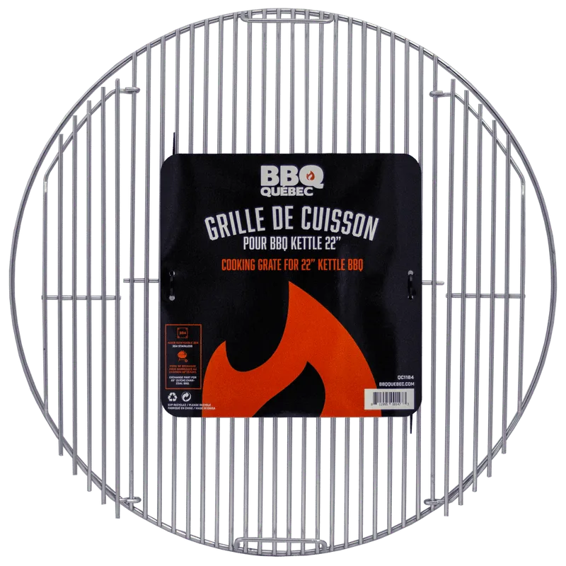 BE1184 - Grille en acier inoxydable 304 pour Kettle 22'' BBQ Québec - BBQ Québec