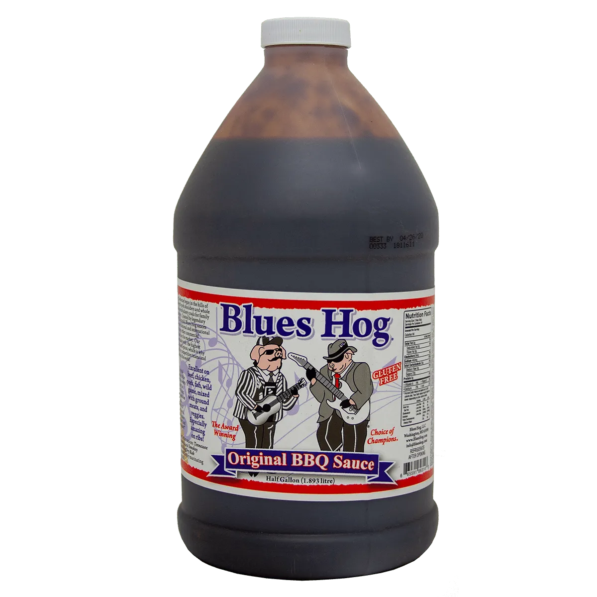 Demi Gallon Blues Hog Sauce BBQ Original - BBQ Québec