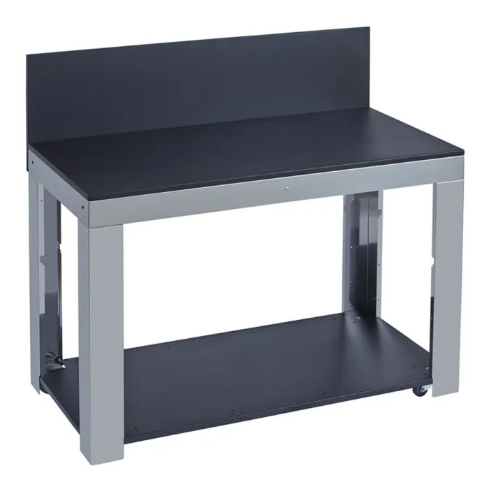 ENO - FELIX TABLE Stainless et noir Grand meuble inox et acier galvanisé noir - 4 roulettes - crédence - MIP12085 - BBQ Québec