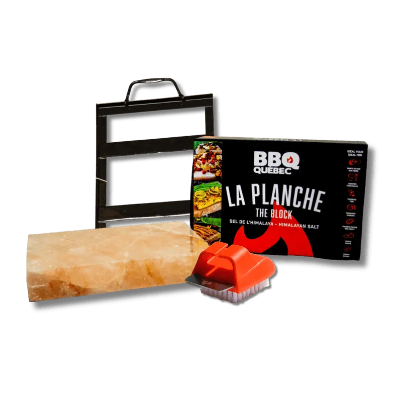 Ensemble Cadeau Bloc de Sel, Support et Grattoir pour le Bloc de Sel - BBQ Québec