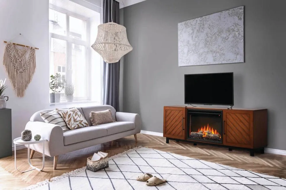 Ensemble de cabinet Bella avec foyer électrique 26" - NEFP26 - 3120WN - BBQ Québec