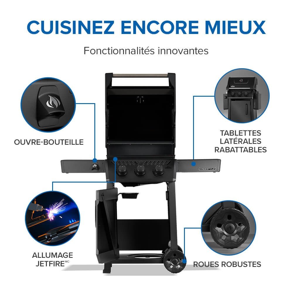FP365DSIBNMK - 1 - Napoleon - Freestyle PRO 635 avec infrarouge latéral - GN - BBQ Québec