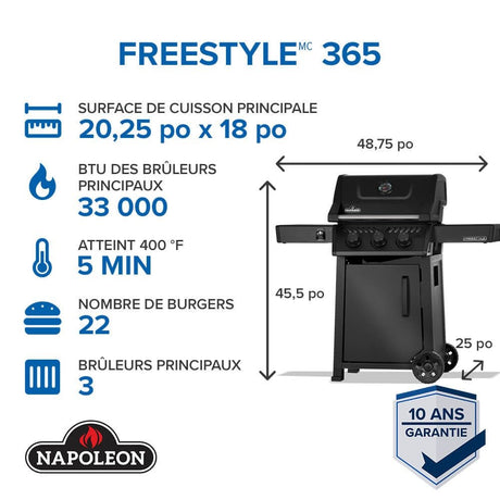FP365DSIBNMK - 1 - Napoleon - Freestyle PRO 635 avec infrarouge latéral - GN - BBQ Québec
