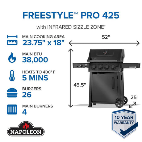 FP425DSIBPMK - 1 - Napoleon - Freestyle PRO 425 infrarouge latéral - LP - BBQ Québec