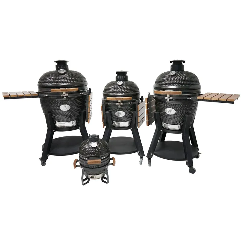 GLB2100HN - GLAMOUR KAMADO 21" AU CHARBON, CONST. EN CÉRAMIQUE NOIR - BBQ Québec