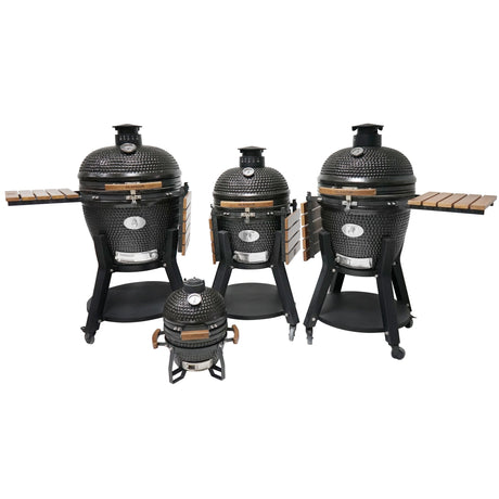 GLB2400HN - GLAMOUR KAMADO 24" AU CHARBON, CONST. EN CÉRAMIQUE NOIR - BBQ Québec