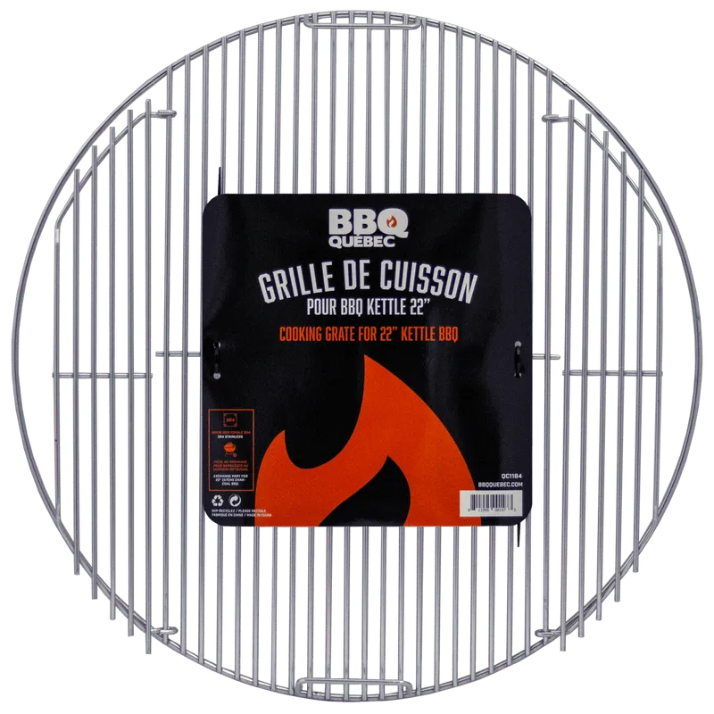 Grille en acier inoxydable 304 pour Kettle 22" - BBQ Québec