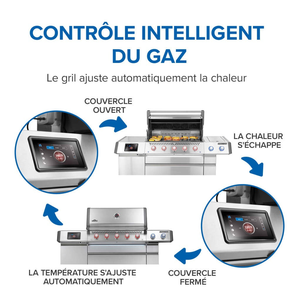 PRO665VXRSIBNSS - Gril Prestige PRO 665 Élite au gaz naturel avec technologie intelligente et boîte à fumage électrique