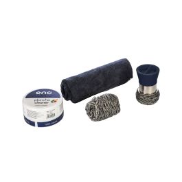 KN5301 - COFFRET NETTOYAGE PLANCHA Nécessaire de nettoyage pour plancha: boule inox, microfibre, cleaner - BBQ Québec