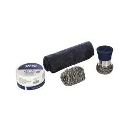 KN5301 - COFFRET NETTOYAGE PLANCHA Nécessaire de nettoyage pour plancha: boule inox, microfibre, cleaner - BBQ Québec