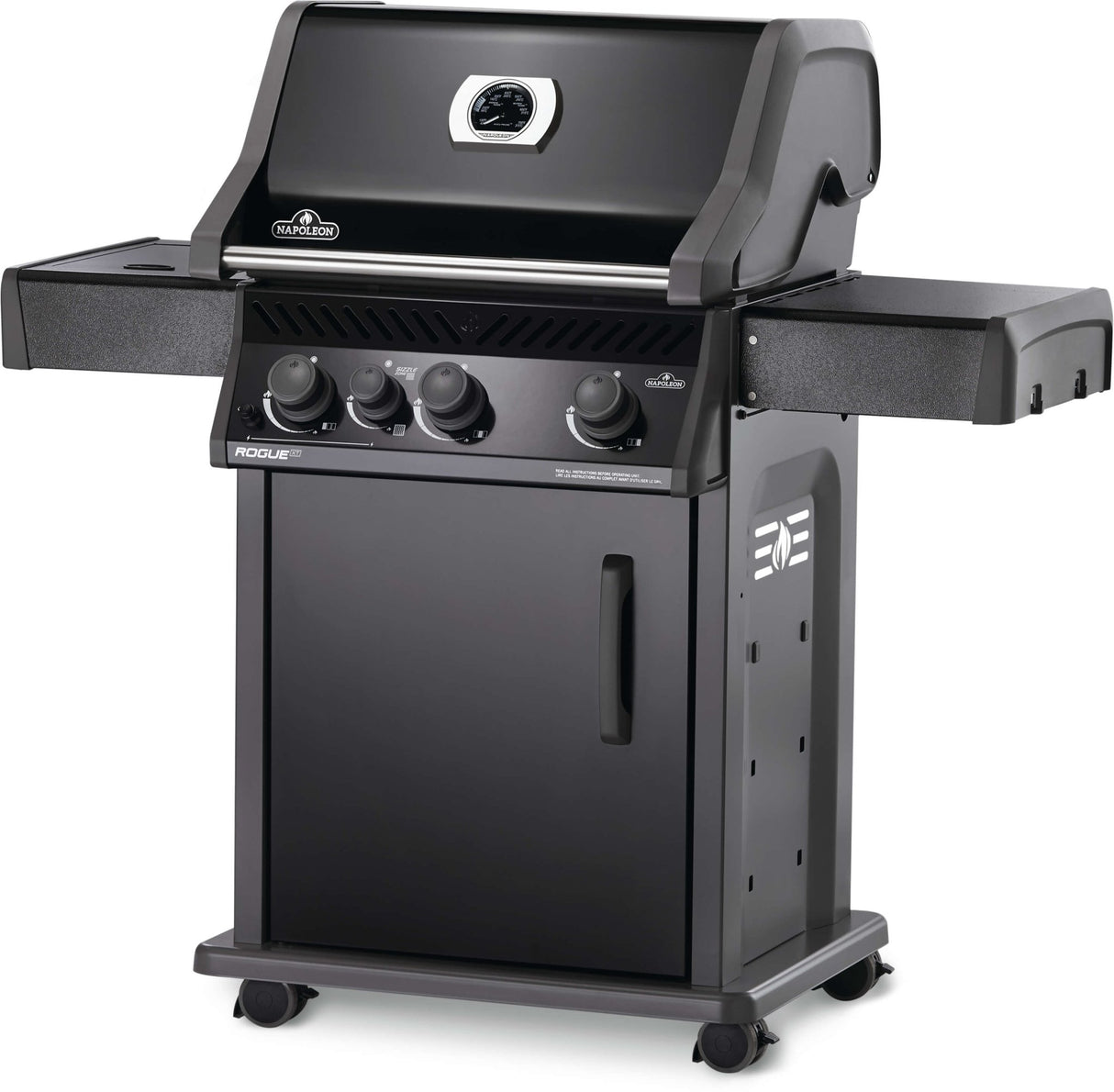 Napoleon Rogue XT 425 Propane BBQ avec brûleur latéral infrarouge noir - BBQ Québec