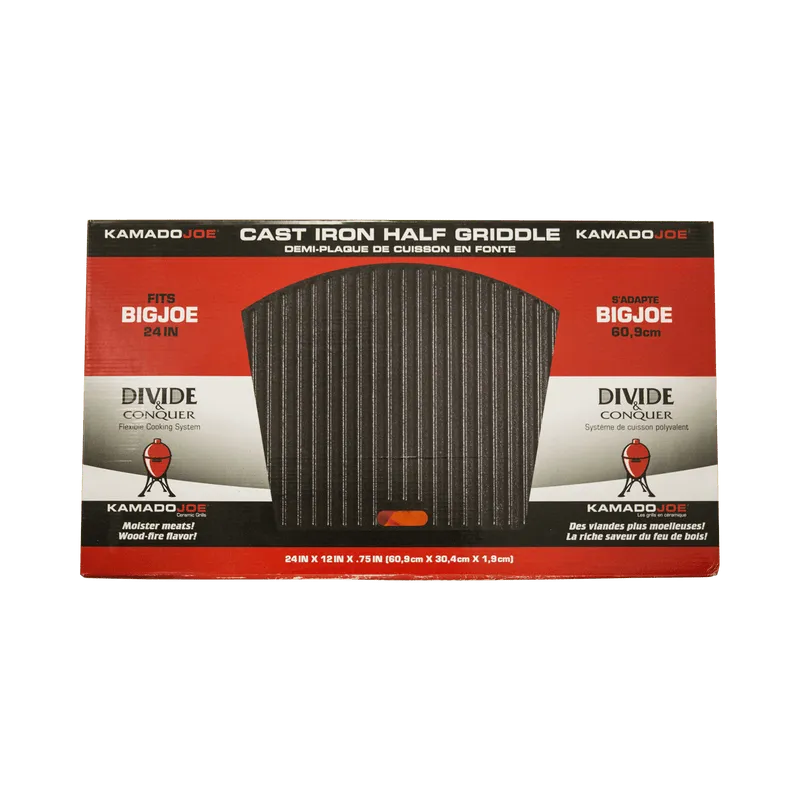 Plaque de cuisson demi - lune en fonte réversible Big Joe - BBQ Québec